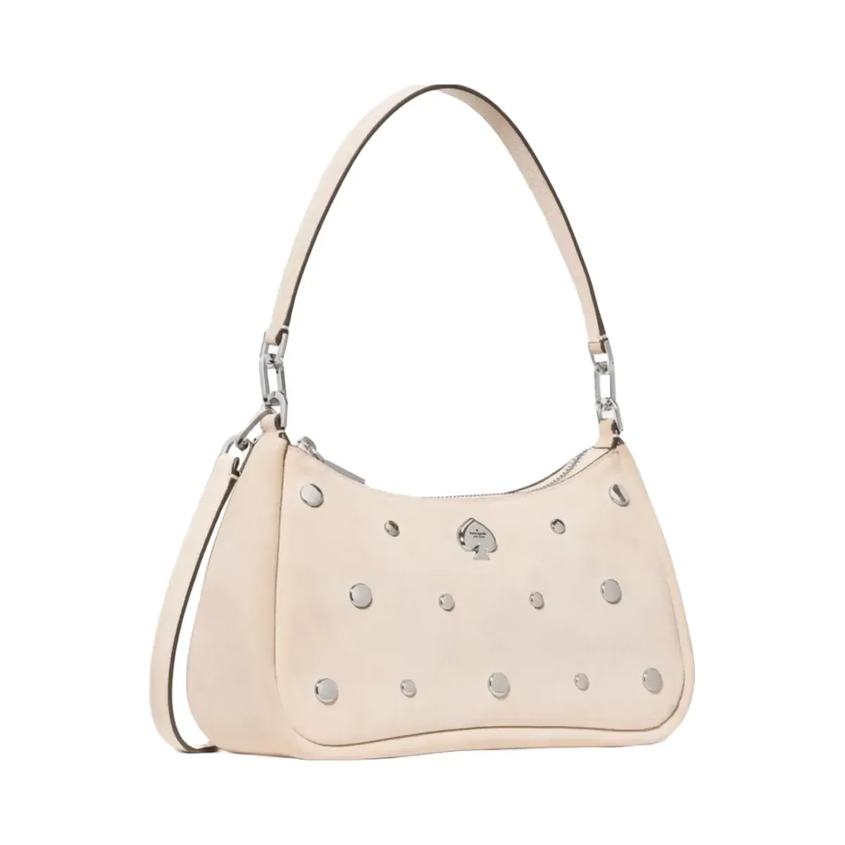Kate Spade Kayla Suede Studs Small Convertible Shoulder Bag Milk Glass