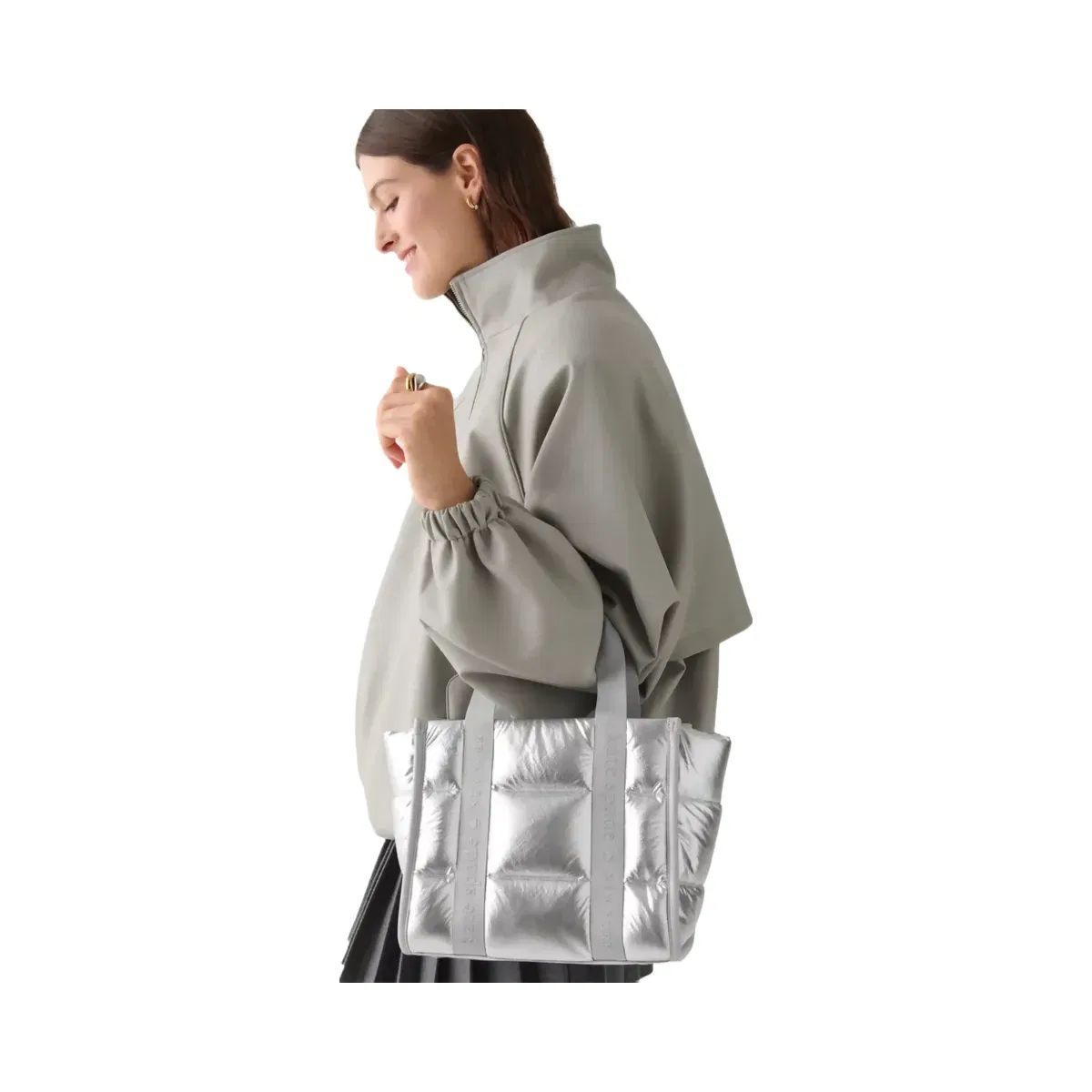 Kate Spade Kip Puffy Small Tote Silver