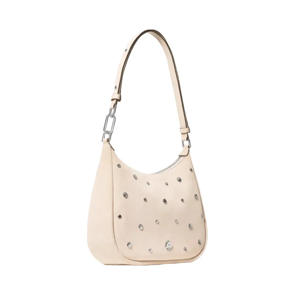 Kate Spade Kayla Suede Studs Large Shoulder Bag Milk Glass