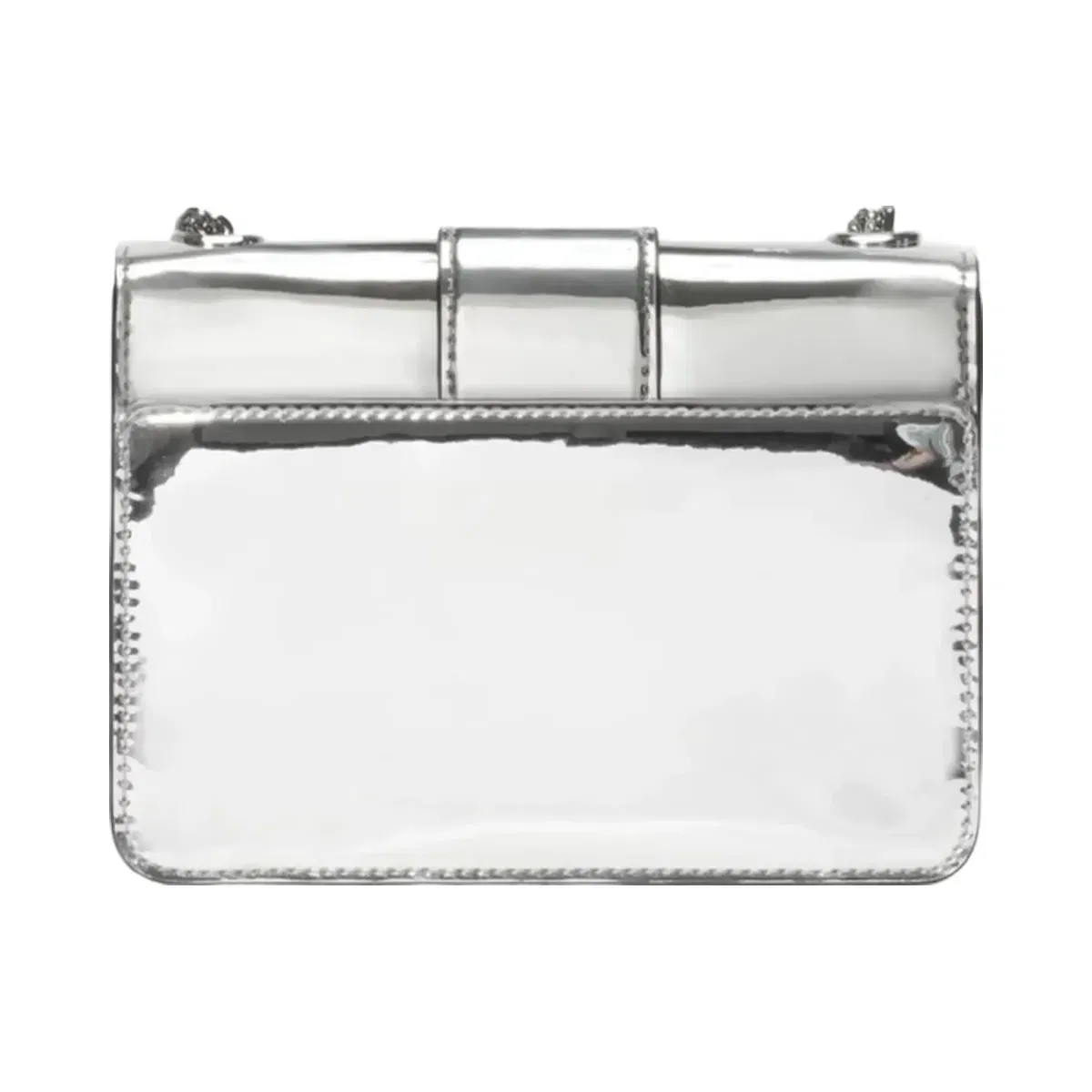 Kate Spade Phoebe Mirror Metallic Turnlock Mini Flap Crossbody Silver