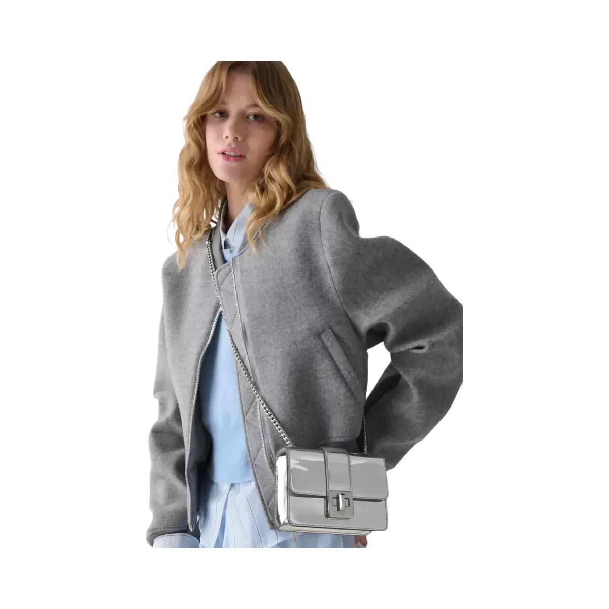 Kate Spade Phoebe Mirror Metallic Turnlock Mini Flap Crossbody Silver
