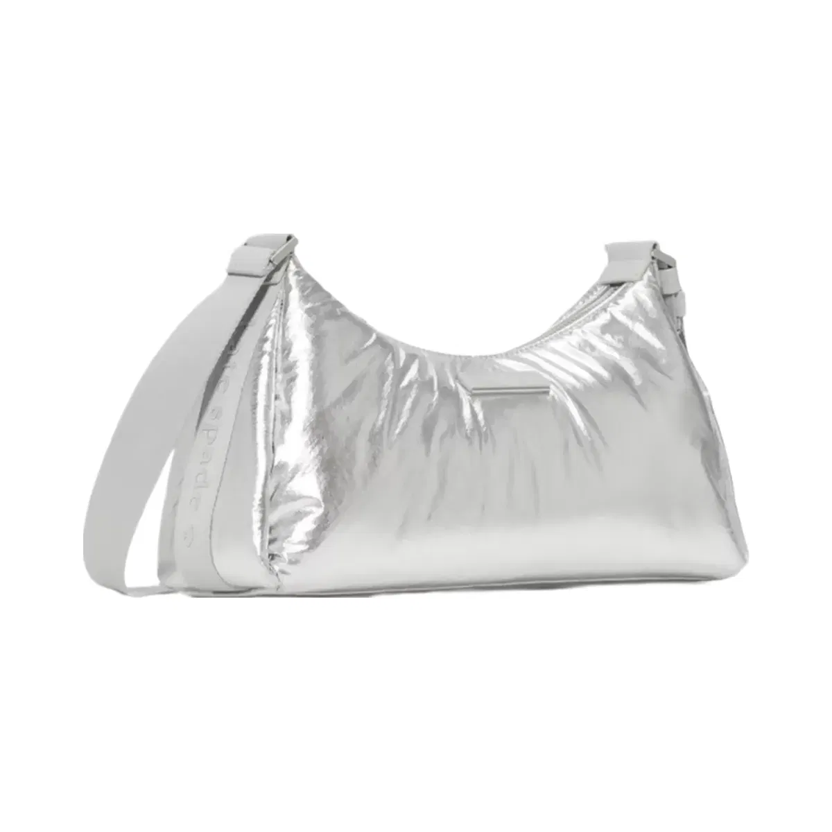 Kate Spade Carter Metallic Fabric Small Shoulder Bag Silver