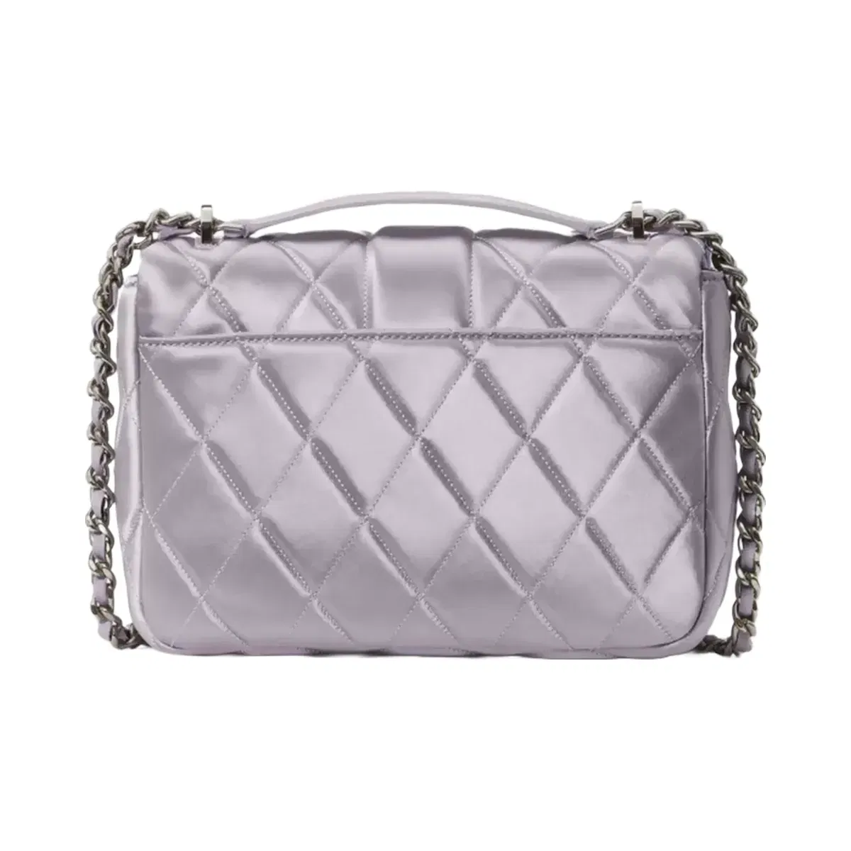 Kate Spade Carey Quilted Satin Small Flap Crossbody Gravel Grey