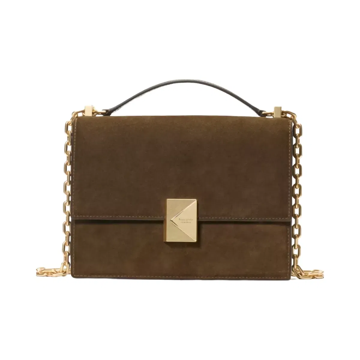 Kate Spade Deco Suede Chain Shoulder Bag Burnt Sage