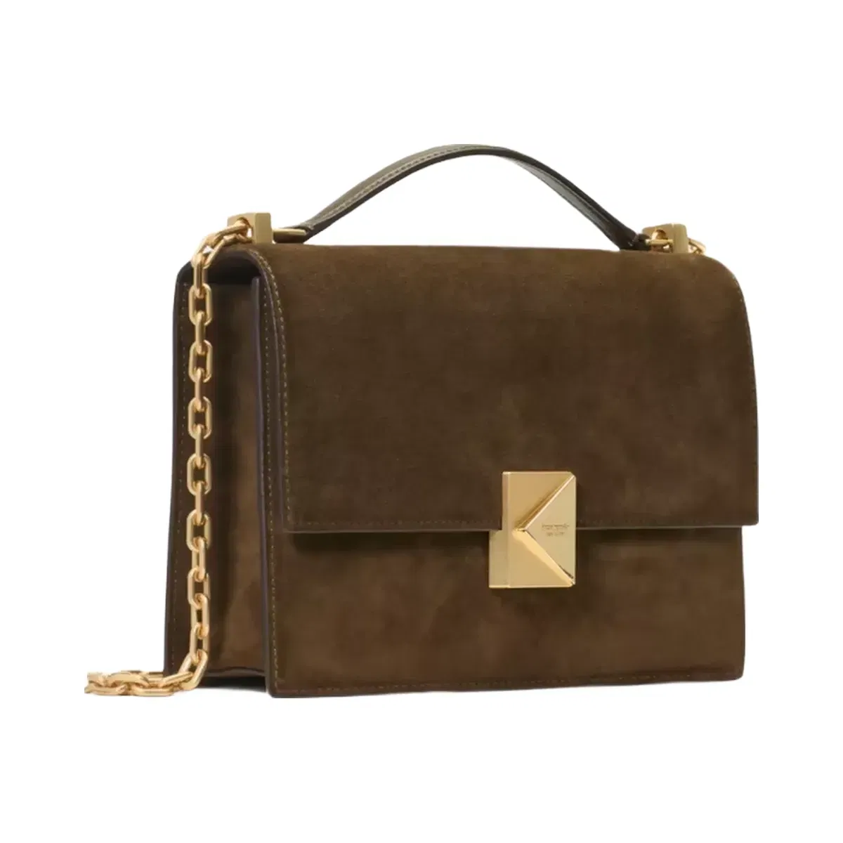 Kate Spade Deco Suede Chain Shoulder Bag Burnt Sage
