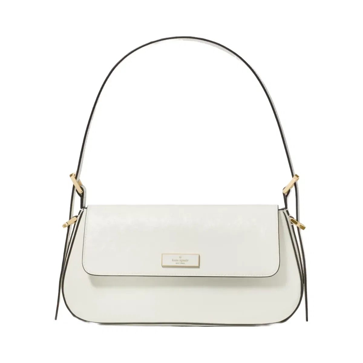 Kate Spade Bridget Shiny Leather Small Flap Shoulder Meringue