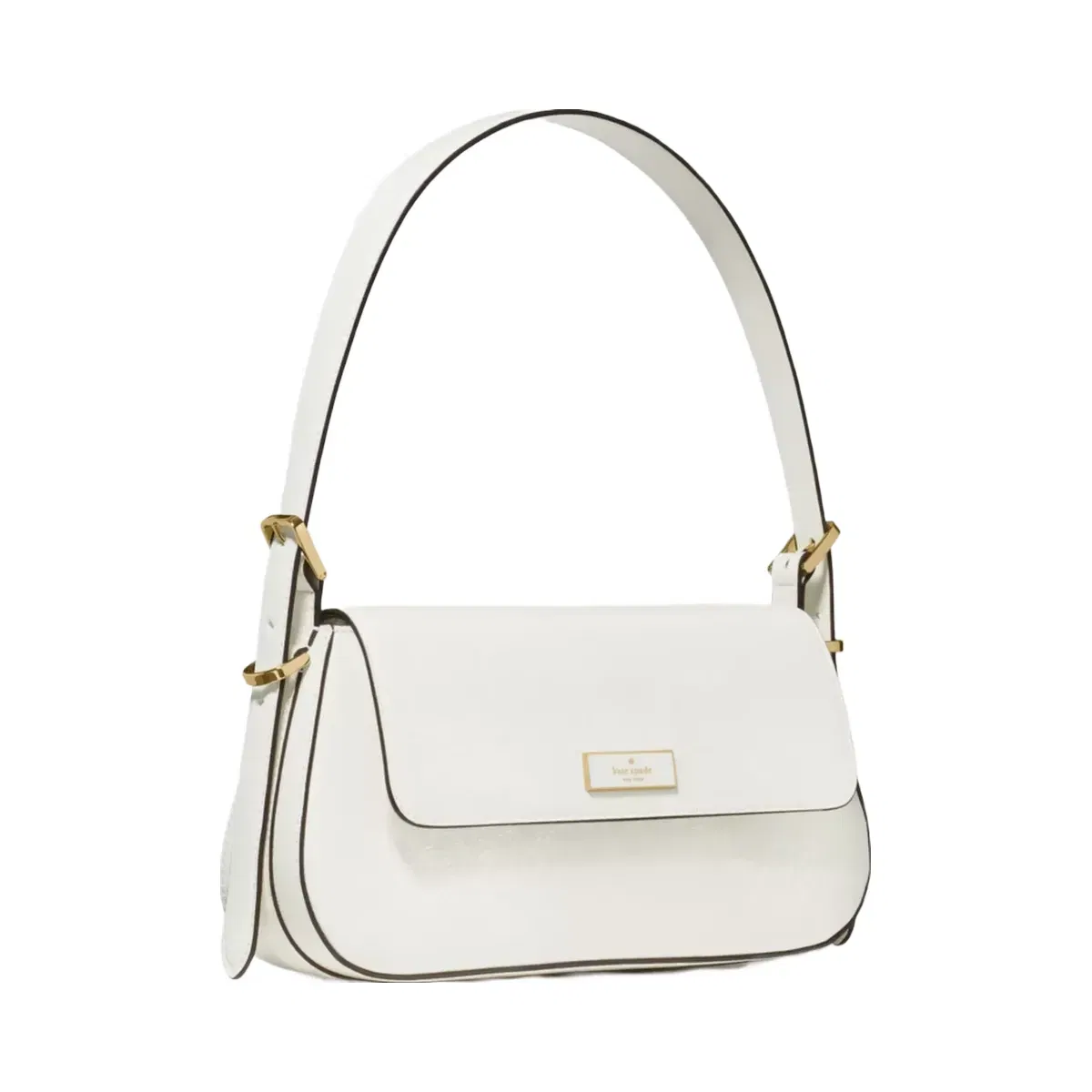 Kate Spade Bridget Shiny Leather Small Flap Shoulder Meringue