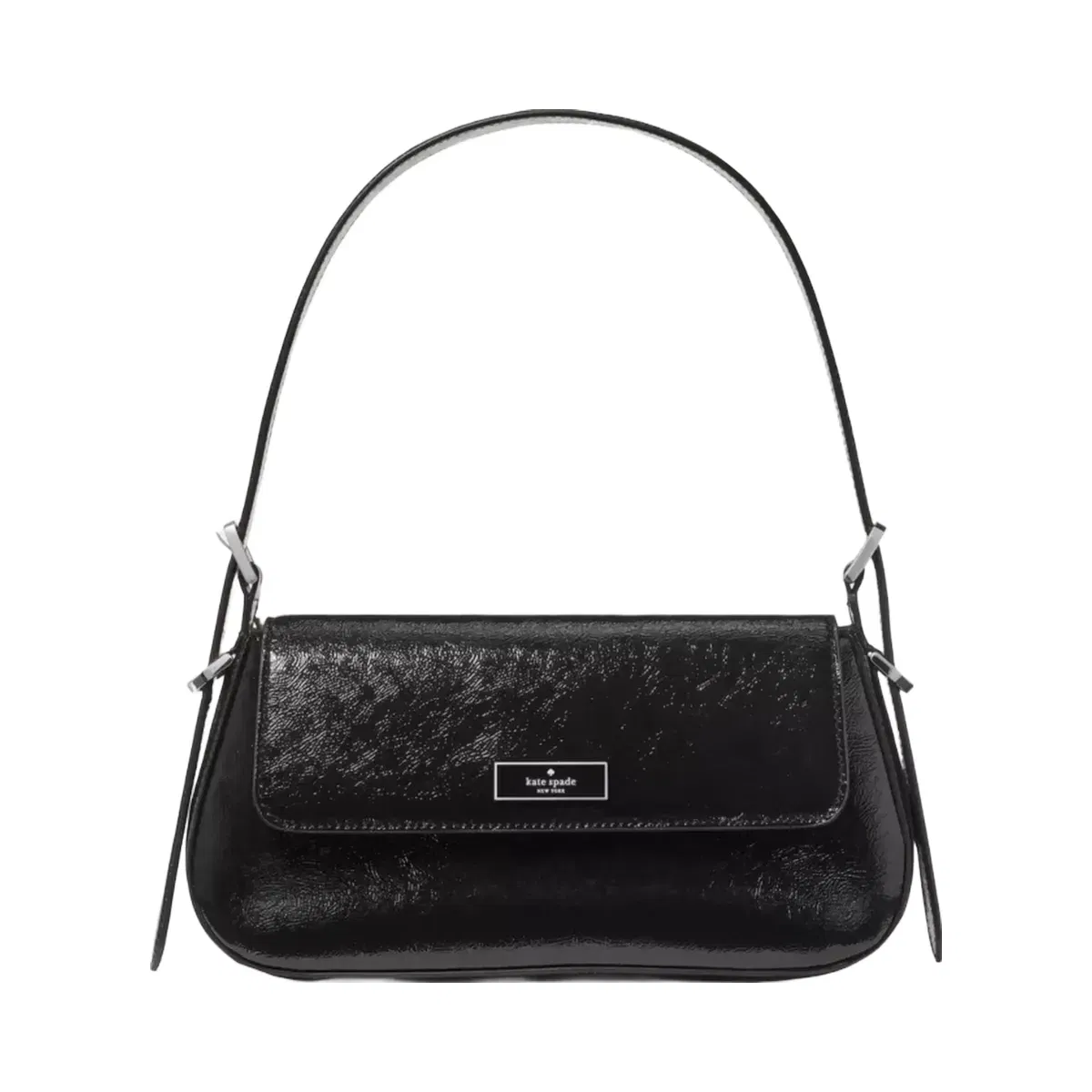 Kate Spade Bridget Shiny Leather Small Flap Shoulder Black