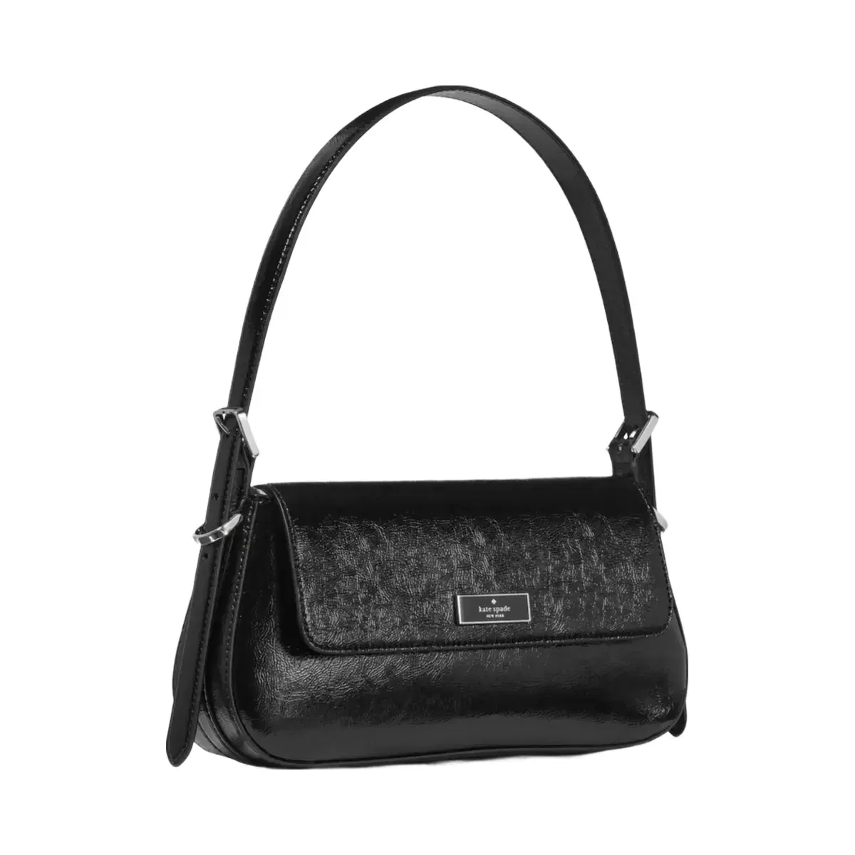Kate Spade Bridget Shiny Leather Small Flap Shoulder Black