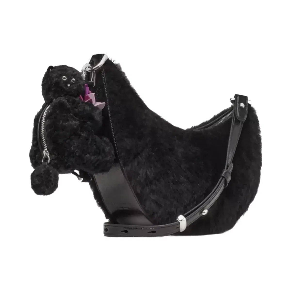 Kate Spade Duo Shearling Bear Crossbody Bag Black Multi