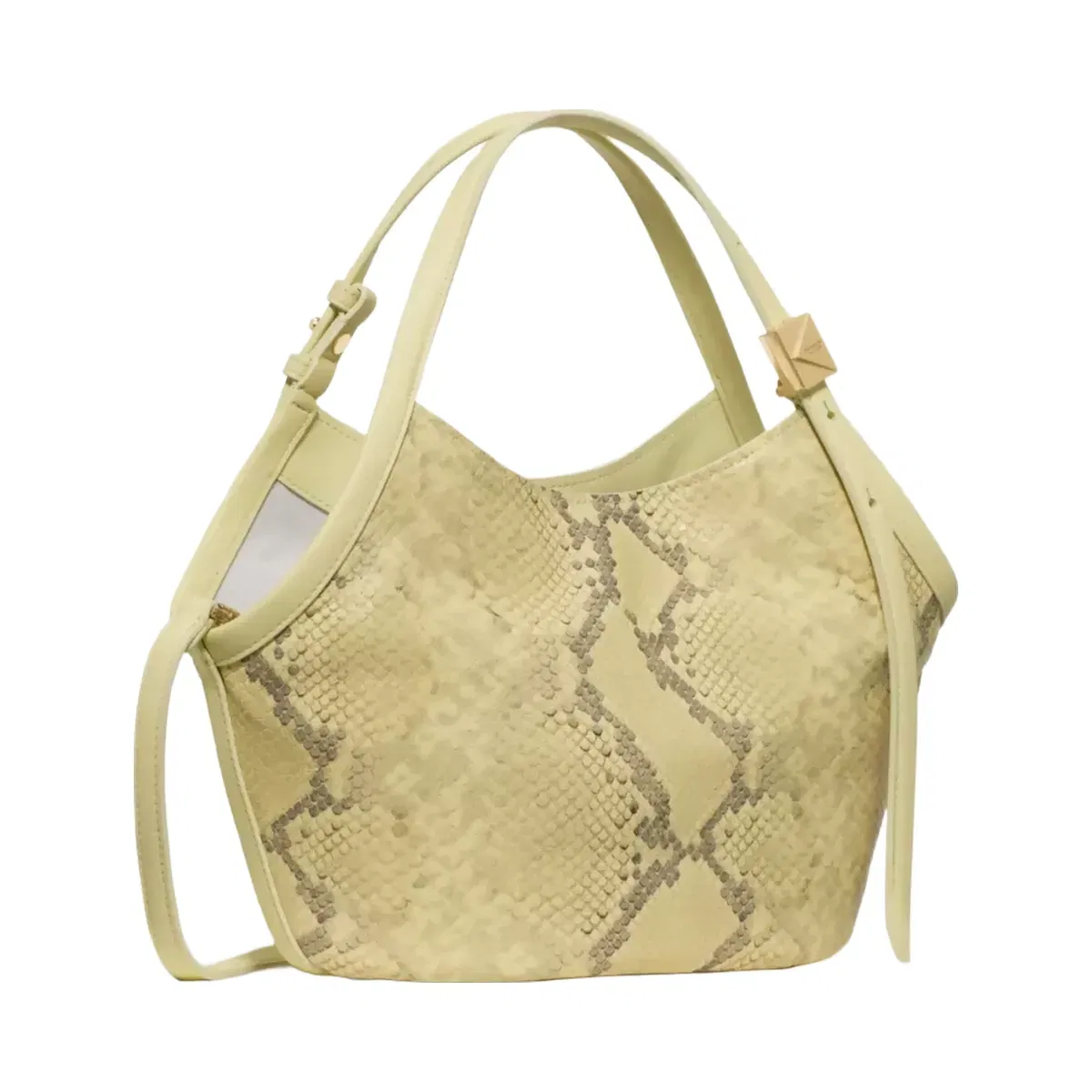 Kate Spade Deco Snake Embossed Small Tulip Tote Bag Pale Citron