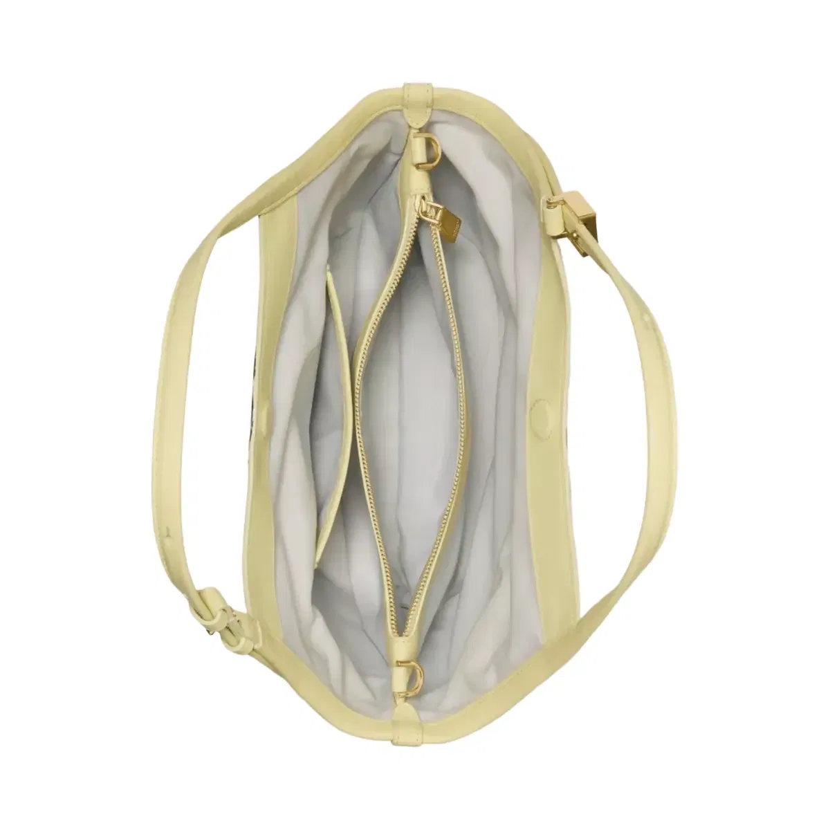 Kate Spade Deco Snake Embossed Small Tulip Tote Bag Pale Citron