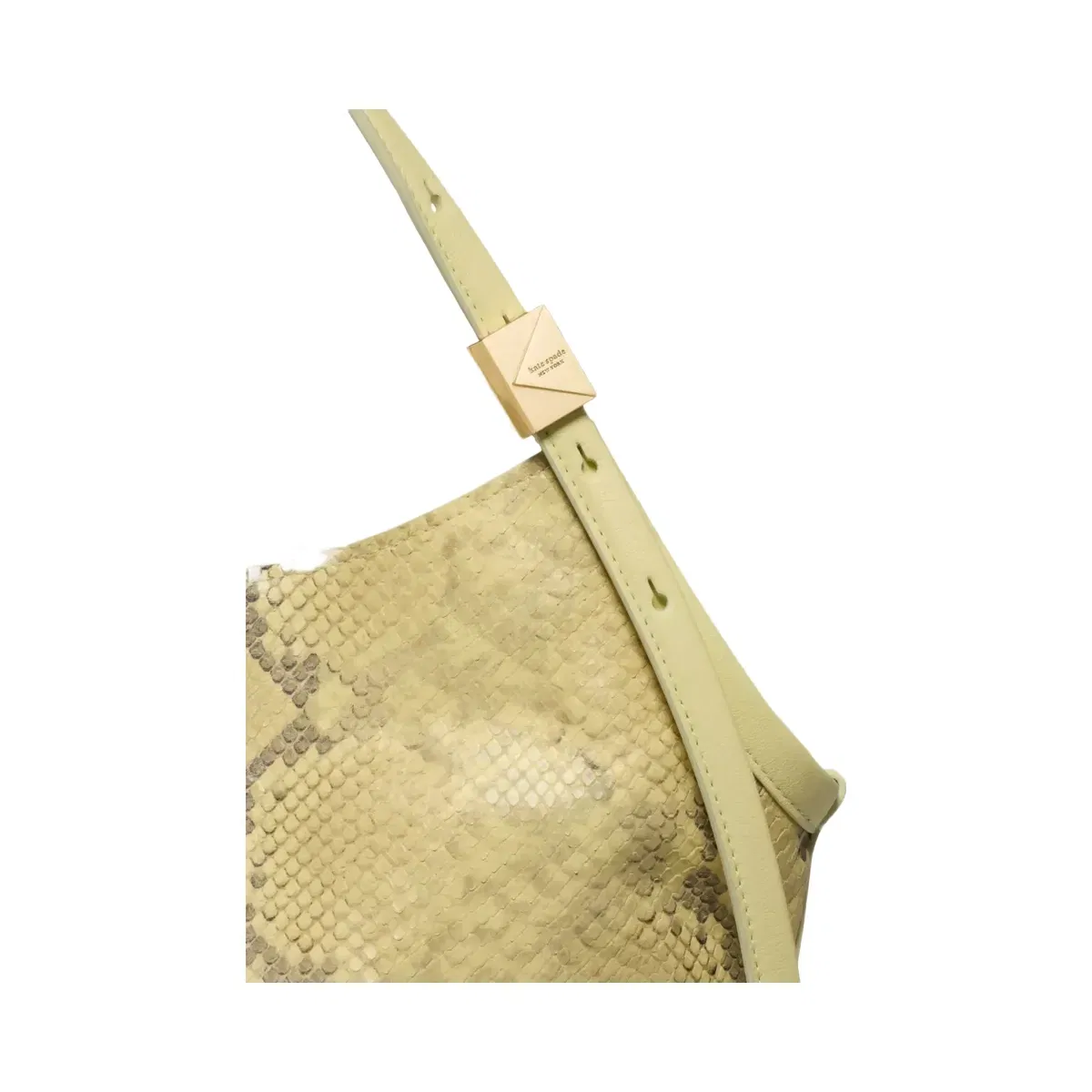 Kate Spade Deco Snake Embossed Small Tulip Tote Bag Pale Citron