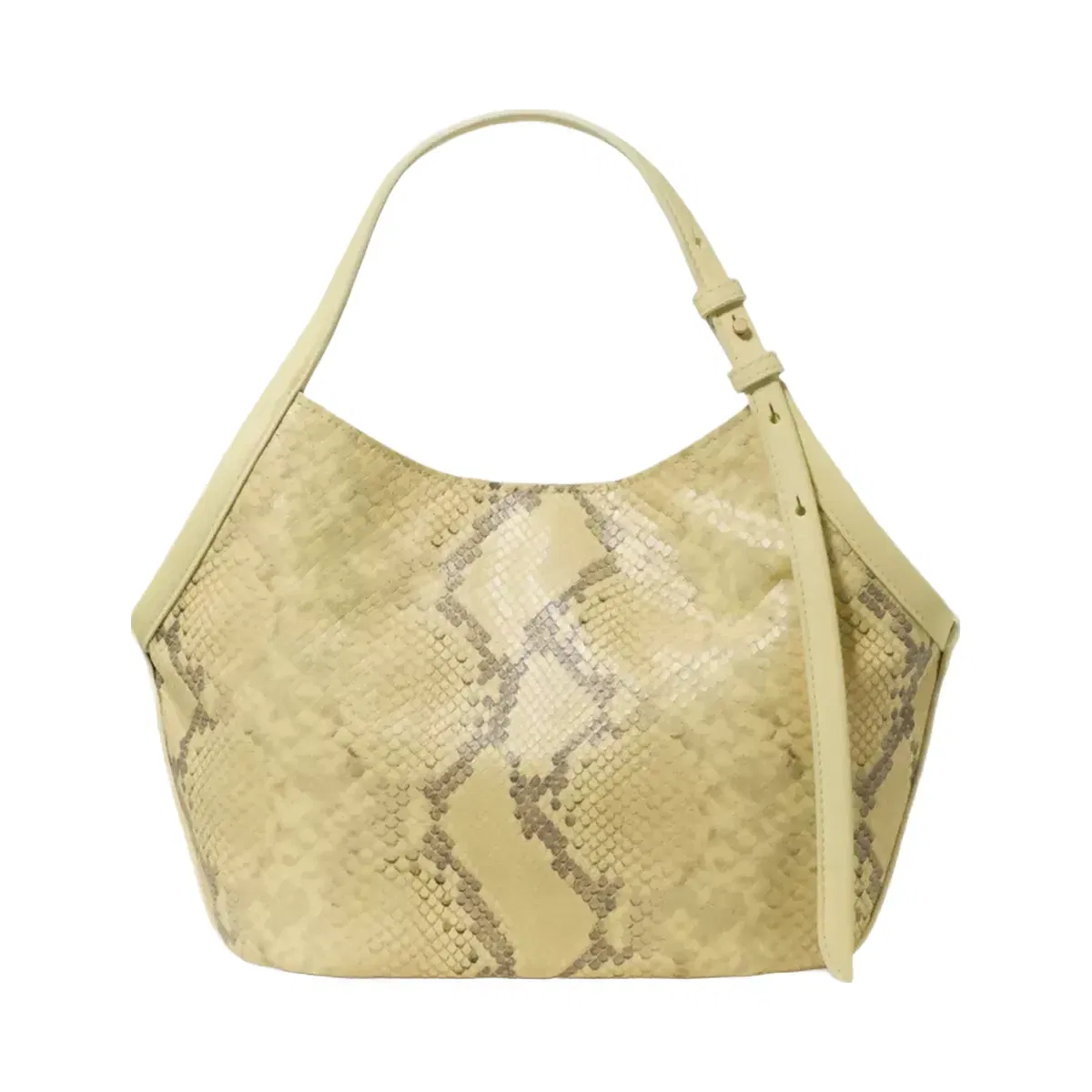 Kate Spade Deco Snake Embossed Small Tulip Tote Bag Pale Citron