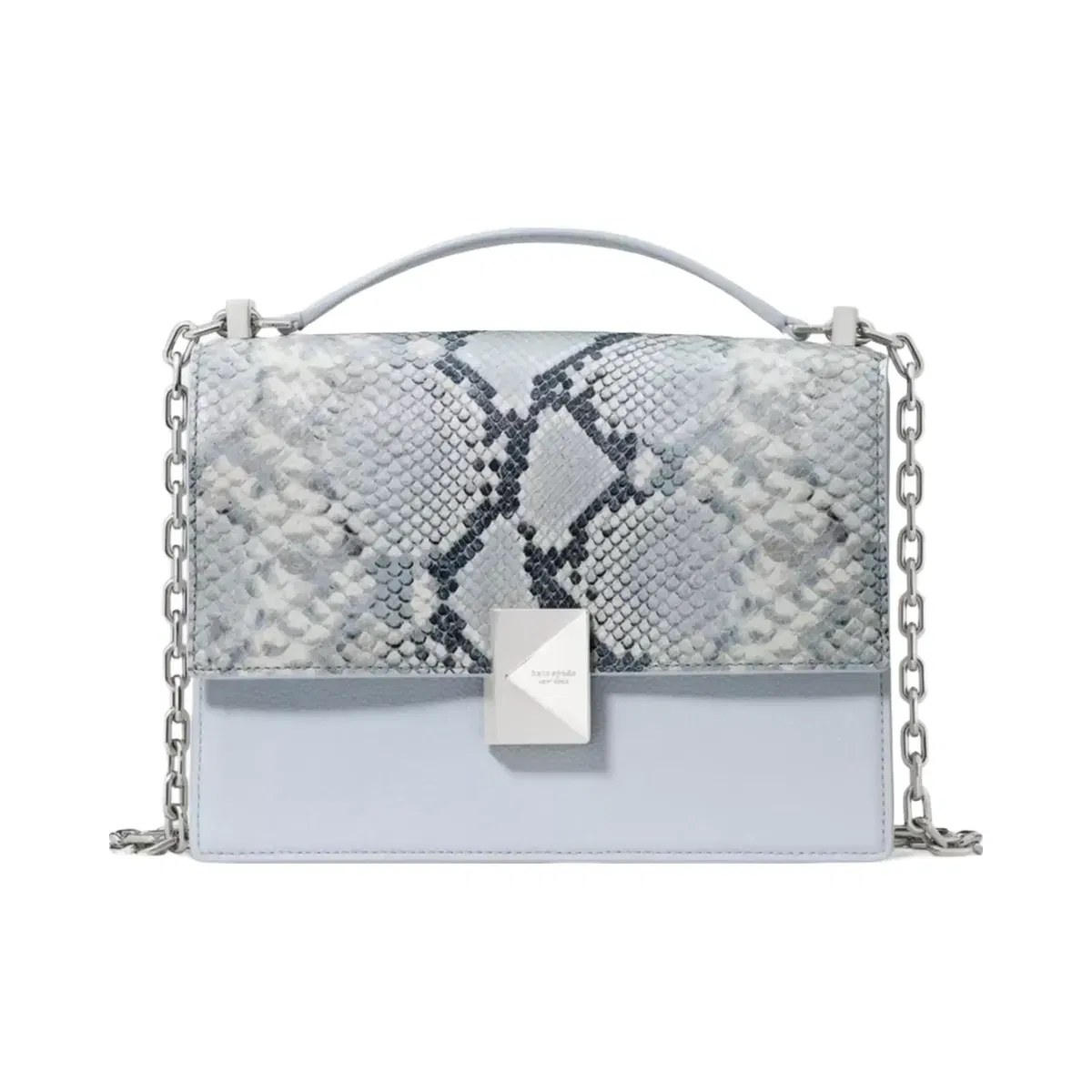 Kate Spade Deco Snake Embossed Chain Shoulder Bag Pale Sapphirine Multi