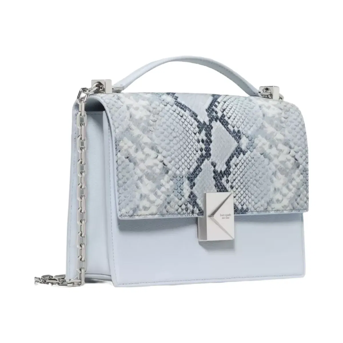Kate Spade Deco Snake Embossed Chain Shoulder Bag Pale Sapphirine Multi