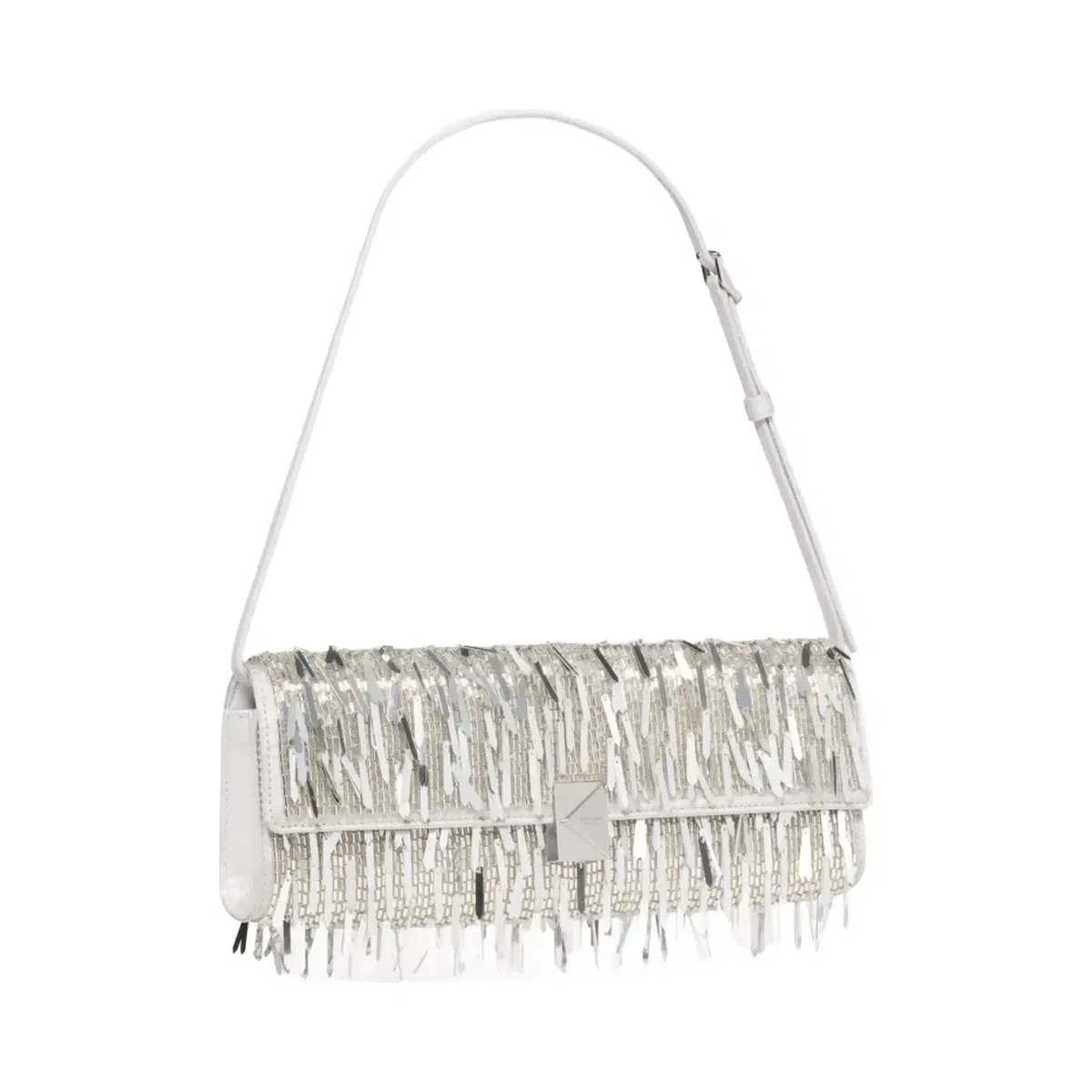 Kate Spade Deco Embellished Soft Mini Shoulder Silver