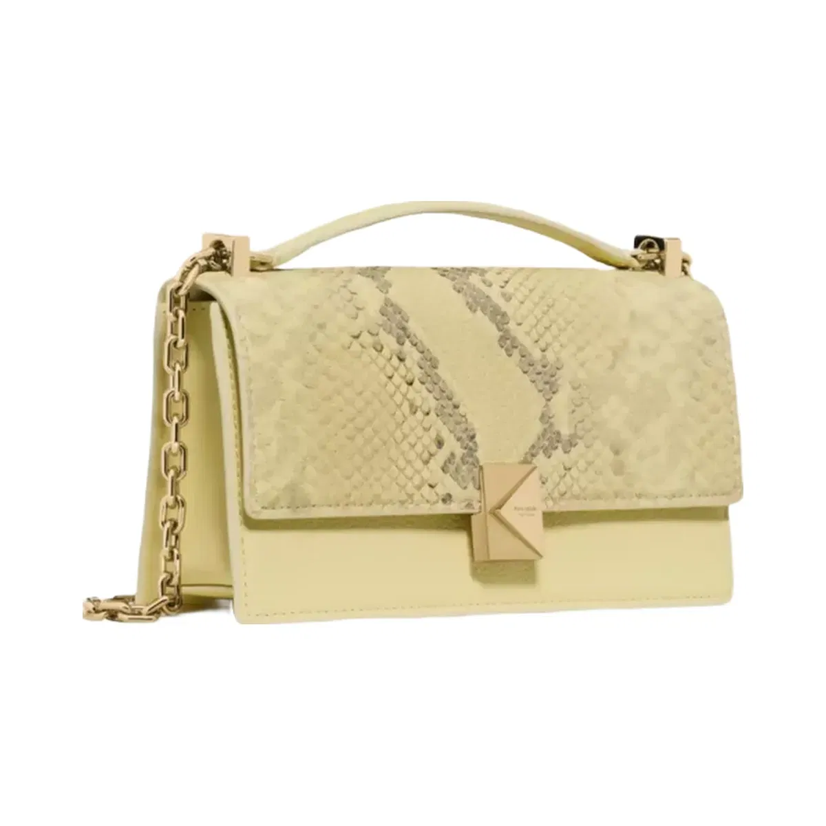 Kate Spade Deco Snake Embossed Mini Crossbody Bag Pale Citron