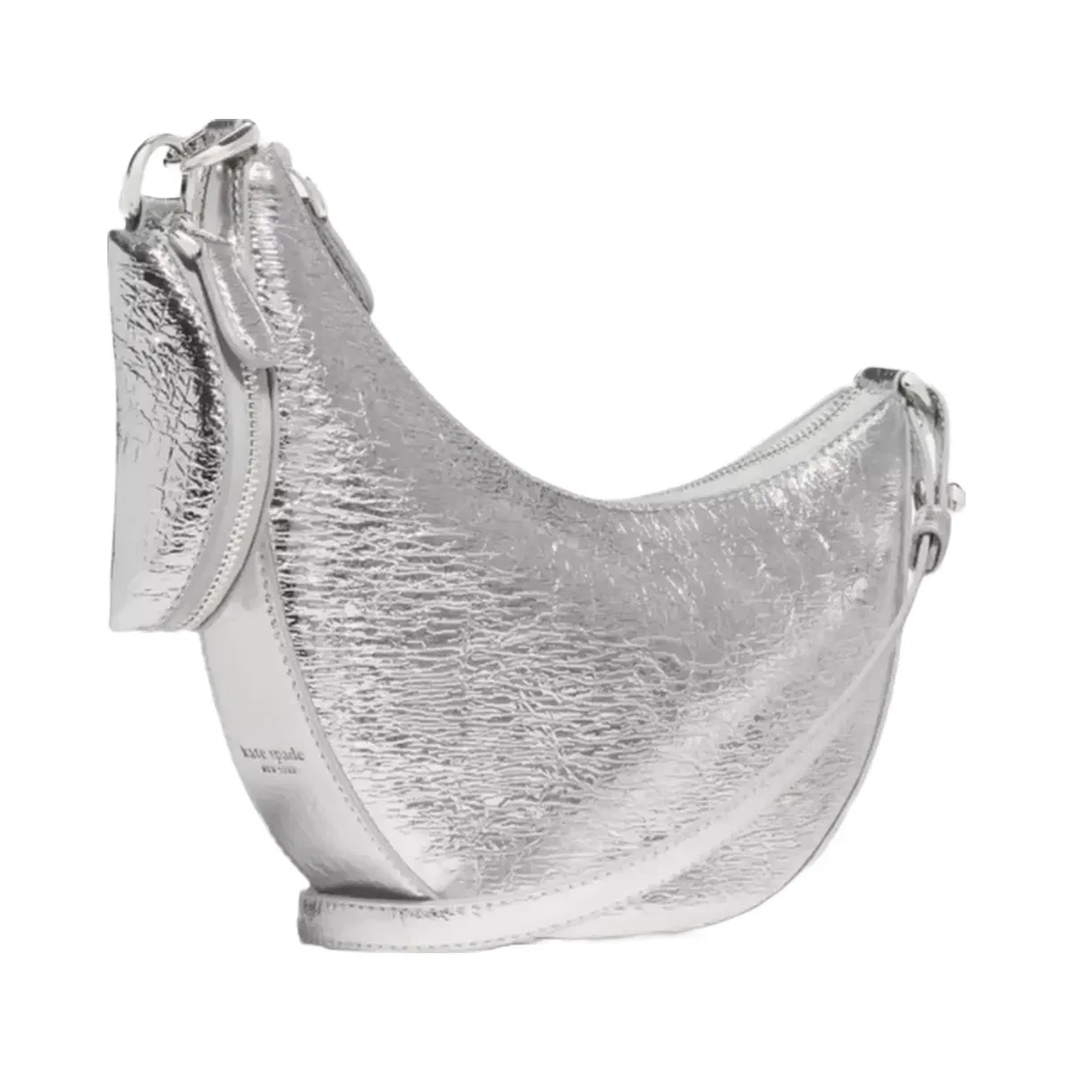 Kate Spade Duo Crinkle Metallic Mini Shoulder Silver