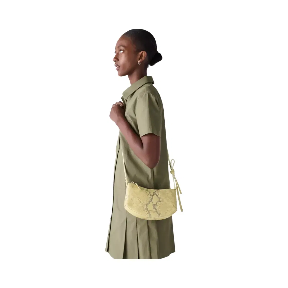 Kate Spade Loop Snake Embossed Crossbody Bag Pale Citron