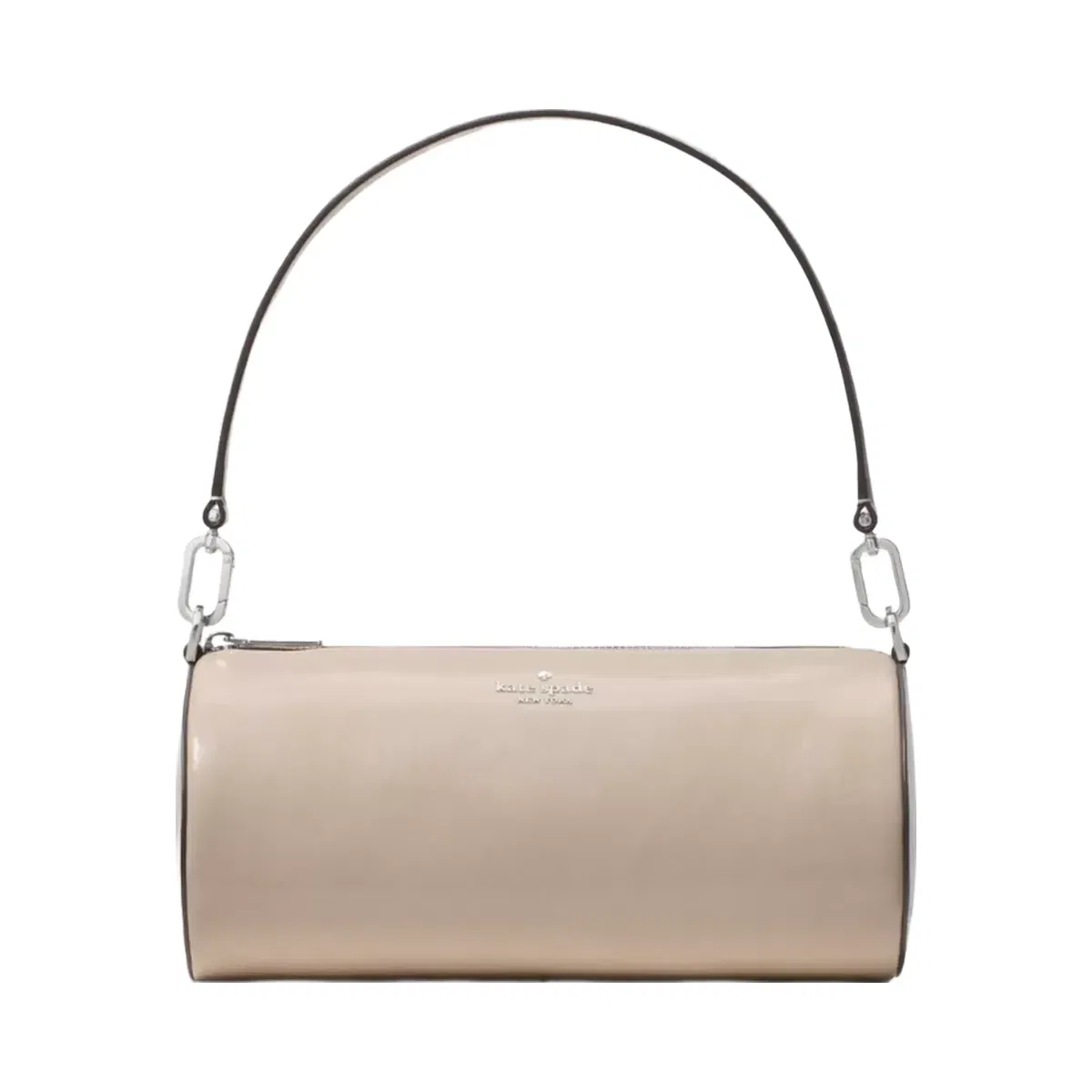 Kate Spade Roulette Glazed Leather Medium Shoulder Bag Quartz Pebble