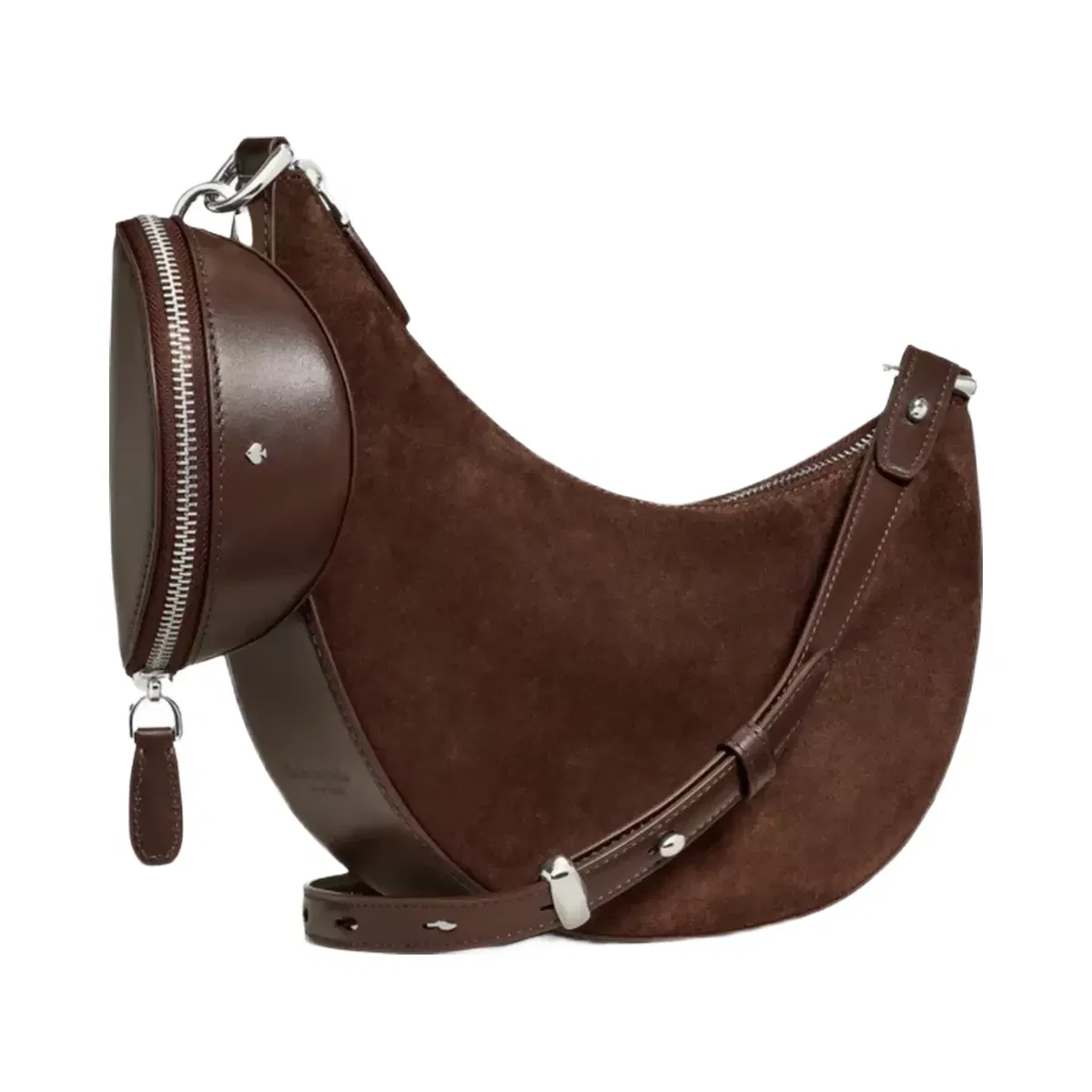 Kate Spade Duo Suede Crossbody Bag Hot Fudge