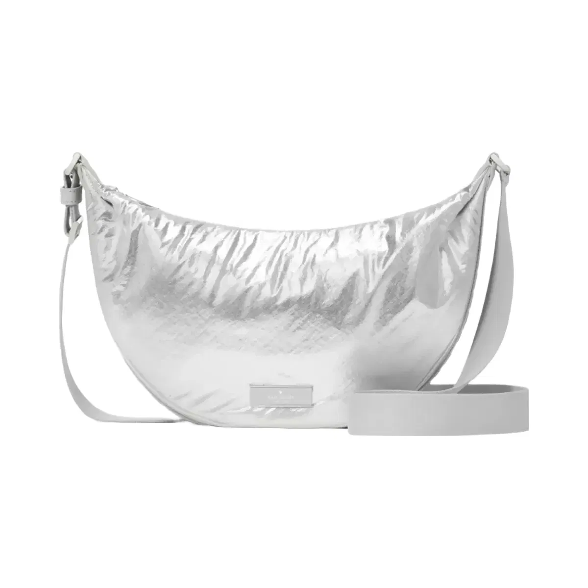Kate Spade Carter Metallic Fabric Sling Bag Silver