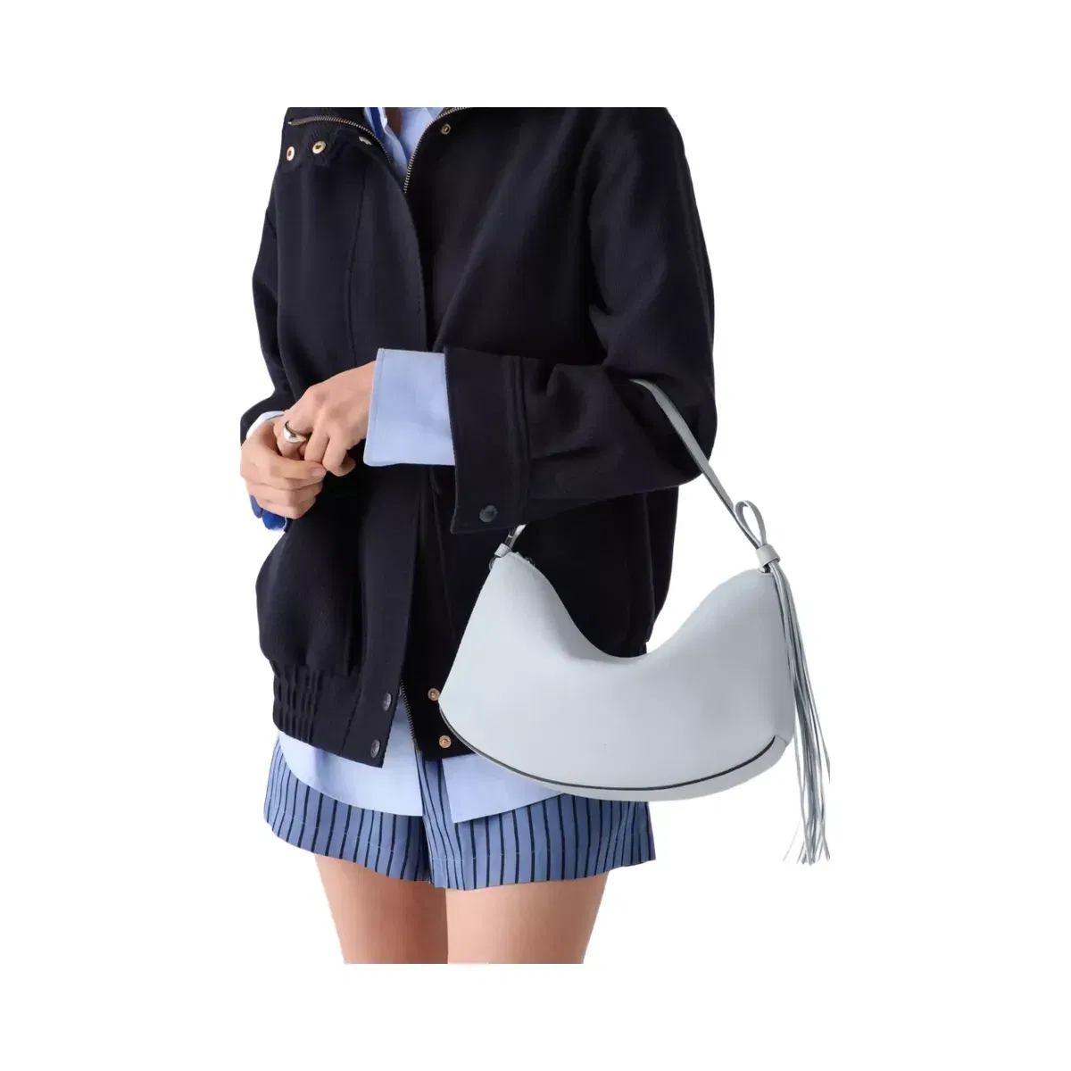 Kate Spade Loop Fringe Strap Shoulder Bag Pale Sapphirine
