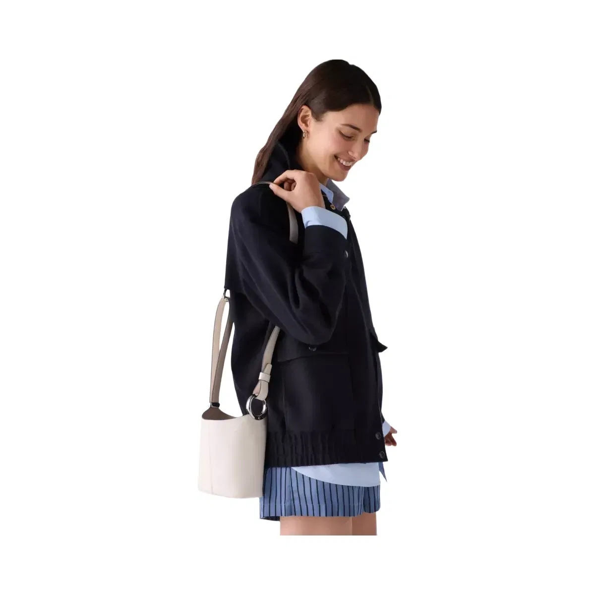 Kate Spade Halo Mini Bucket Bag Cream