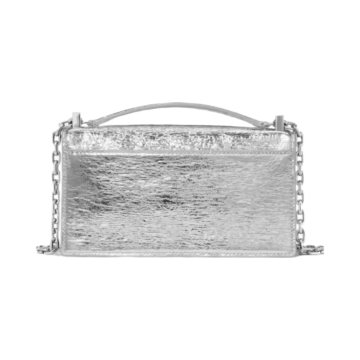 Kate Spade Deco Crinkle Metallic Mini Crossbody Bag Silver