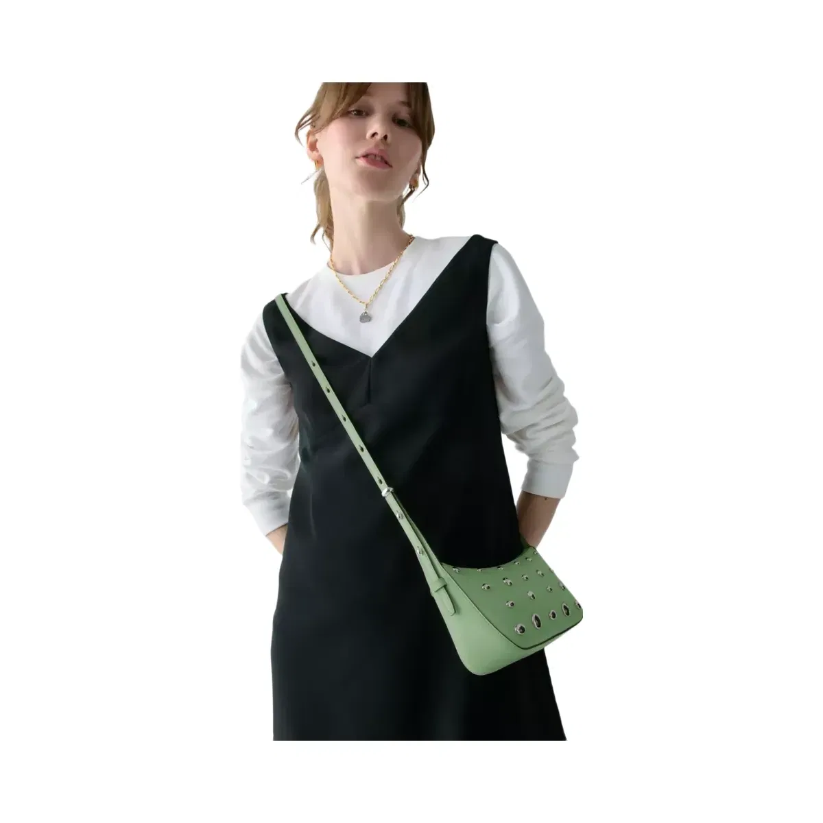Kate Spade Halo Studded Crossbody Crisp Sage