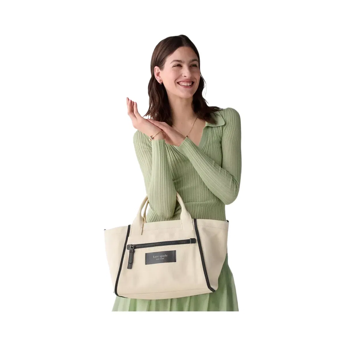 Kate Spade Dash Large Canvas Tote Bag Natural