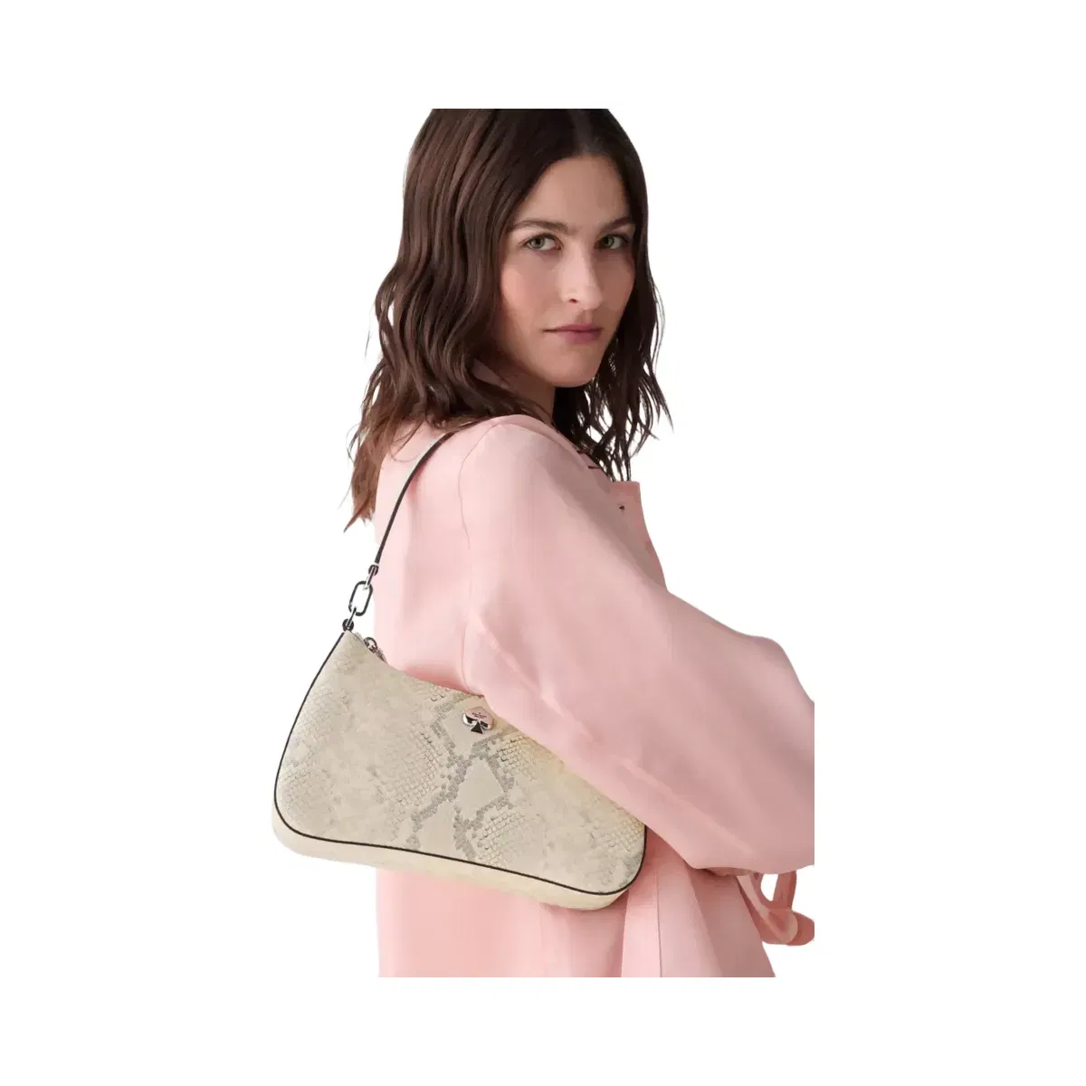 Kate Spade Kayla Snake Embossed Shoulder Bag Pink Multi