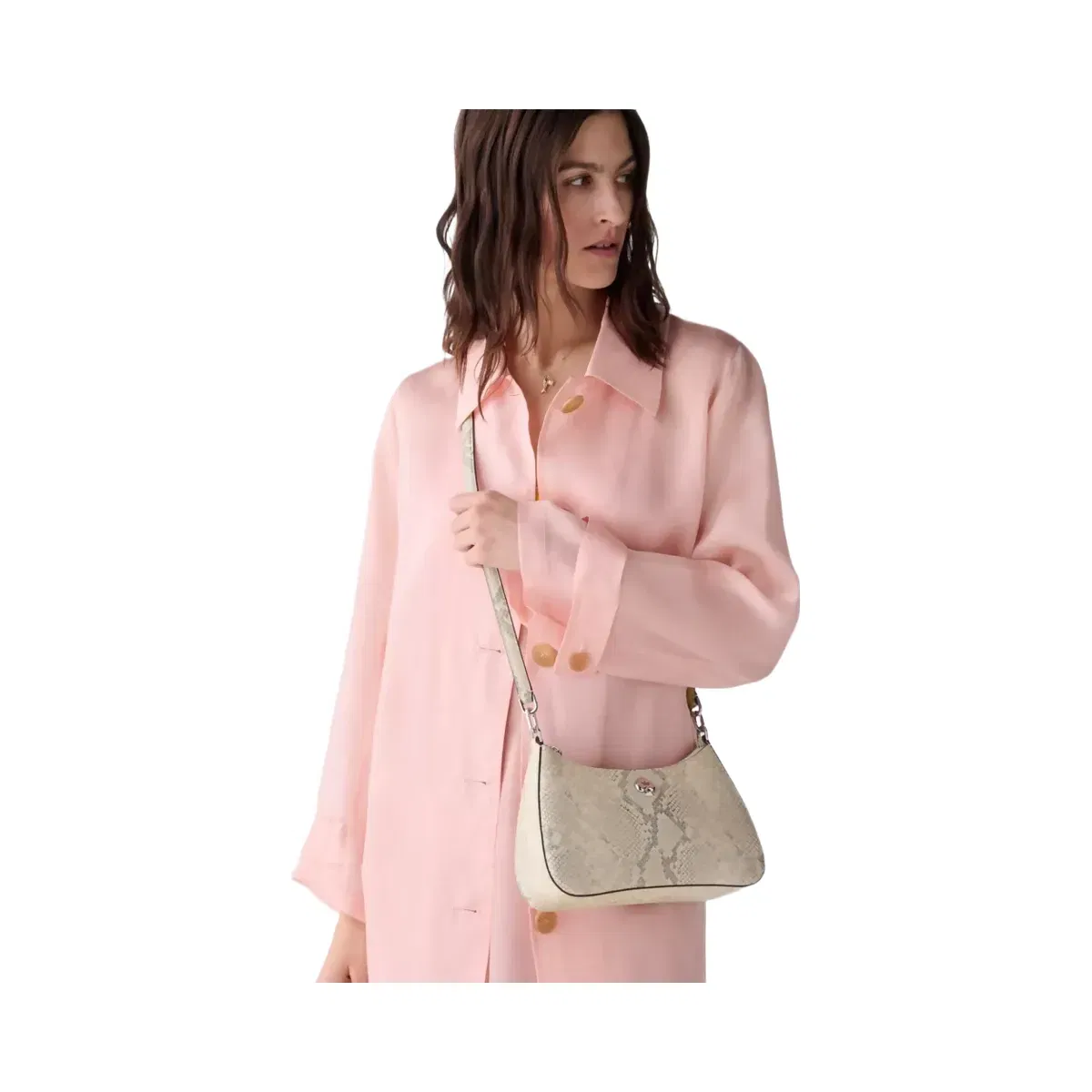 Kate Spade Kayla Snake Embossed Shoulder Bag Pink Multi