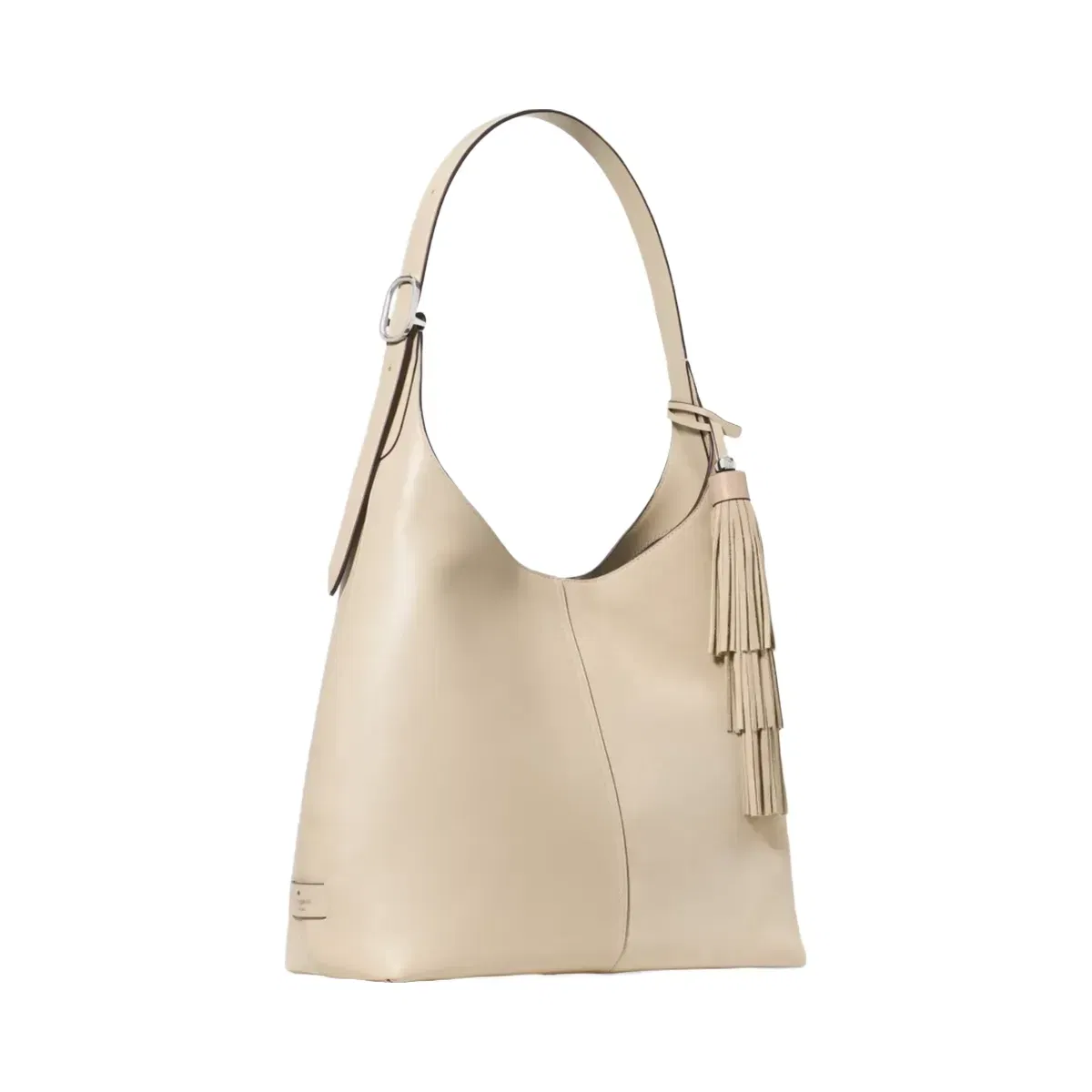 Kate Spade 454 Suede Fringe Large Shoulder Bag Light Sand