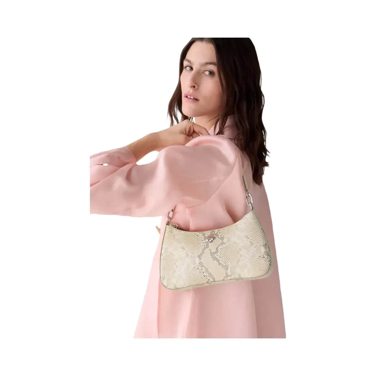 Kate Spade Kayla Snake Embossed Shoulder Bag Natural Multi
