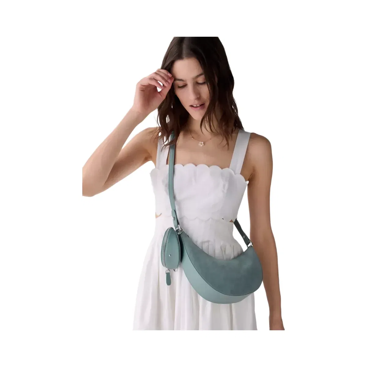Kate Spade Duo Suede Crossbody Bag Dark English Sea