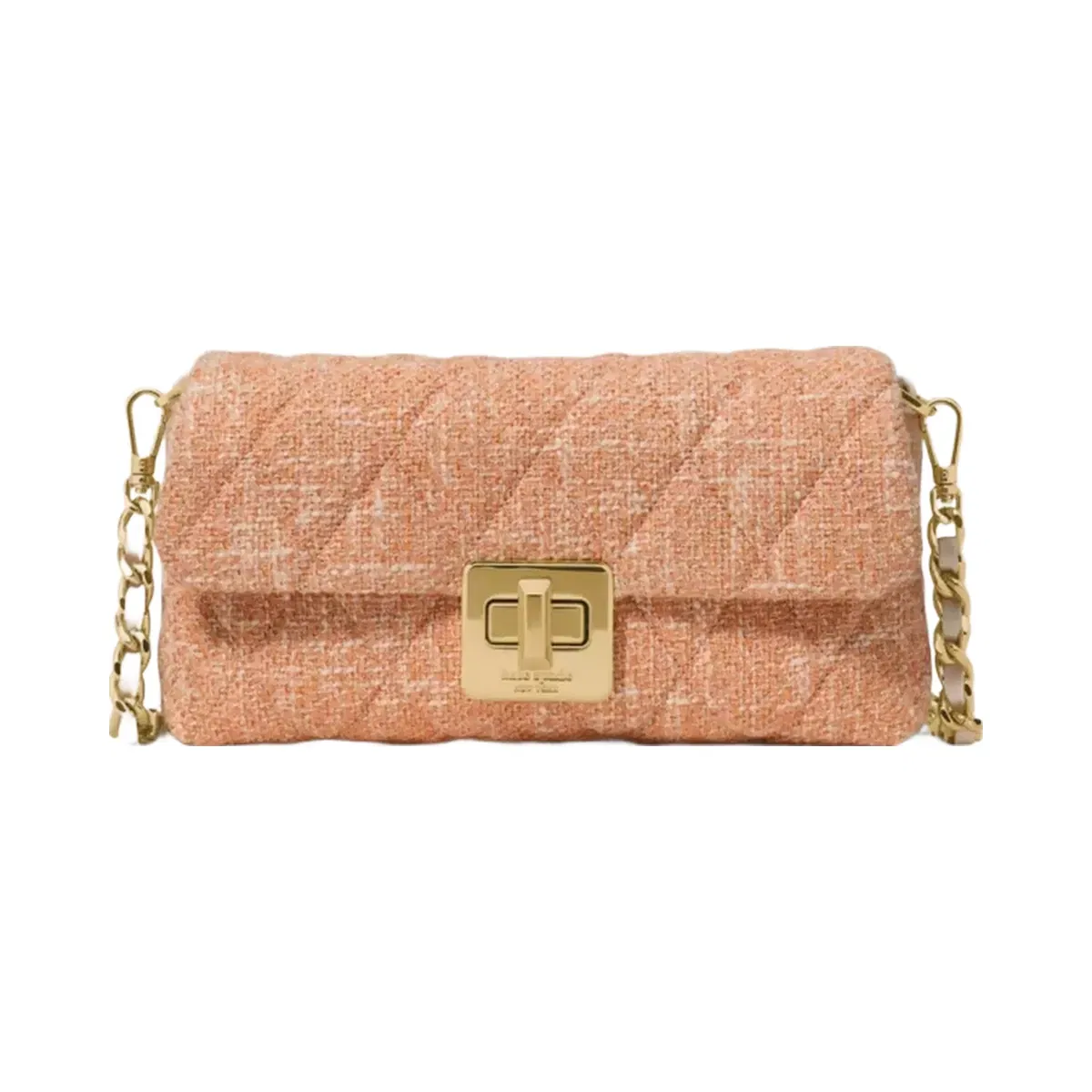 Kate Spade Carey Tweed Wallet On Chain Orange Jasper Multi