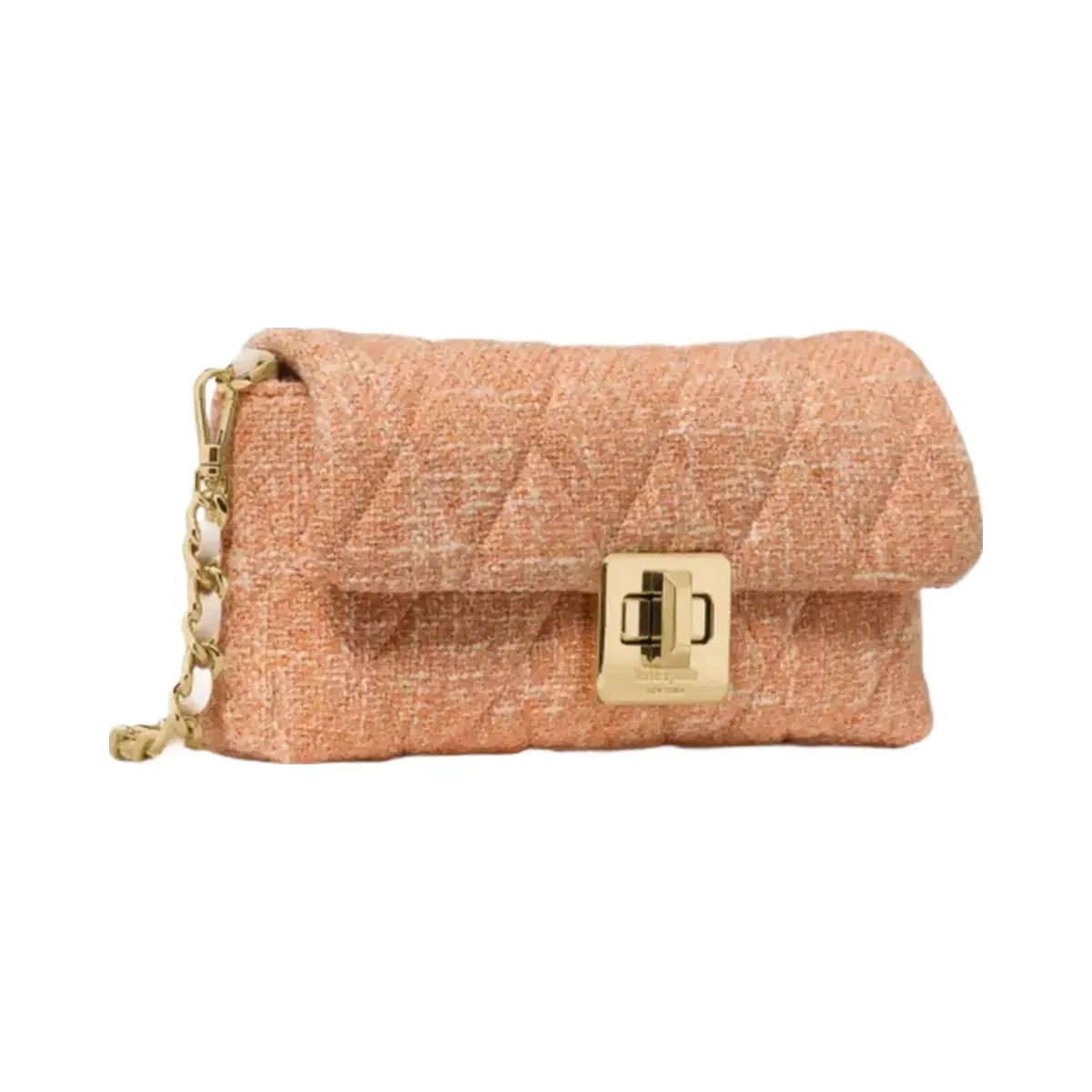 Kate Spade Carey Tweed Wallet On Chain Orange Jasper Multi