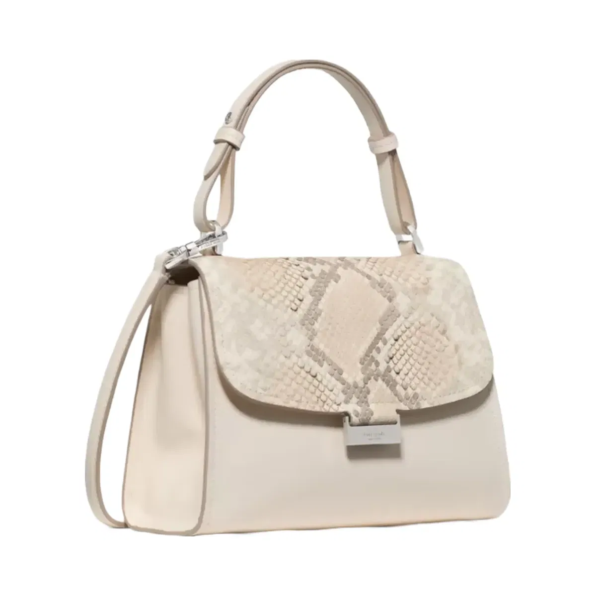 Kate Spade Riley Snake Embossed Small Top Handle Bag Natural Multi