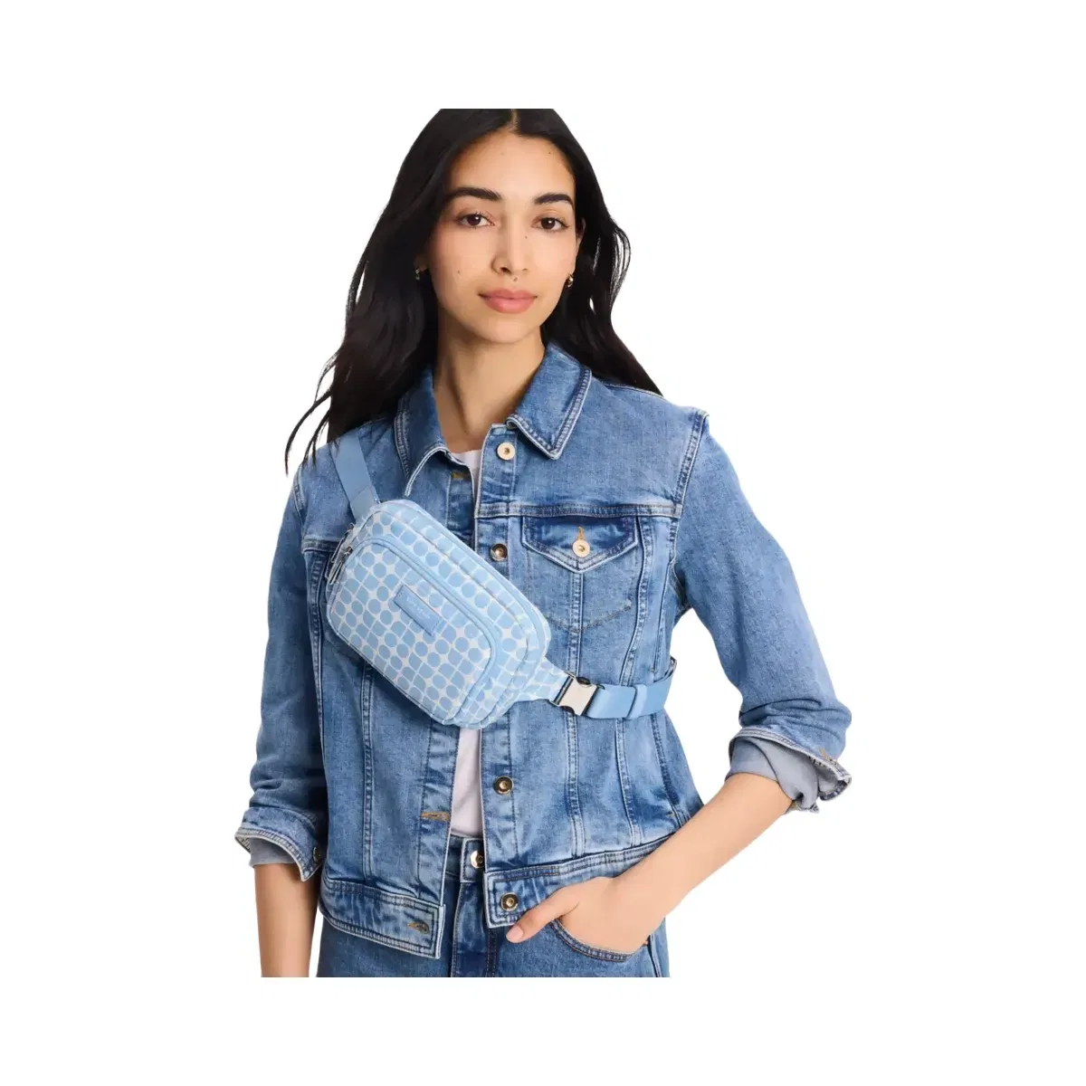 Kate Spade Noel Jacquard Belt Bag Astral Blue Multi