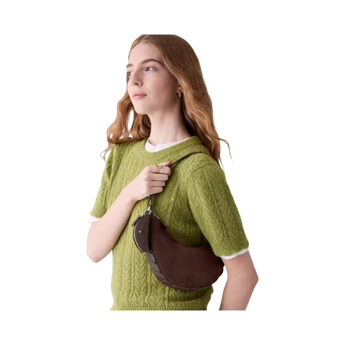 Kate Spade Duo Dot Suede Mini Shoulder Bag Hot Fudge