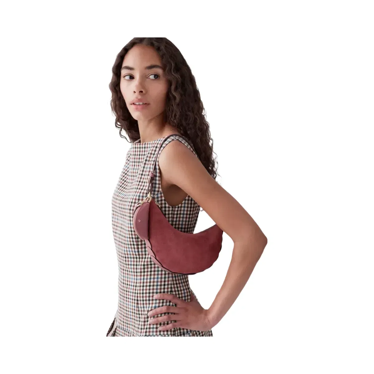 Kate Spade Duo Dot Suede Mini Shoulder Bag Pomegranate