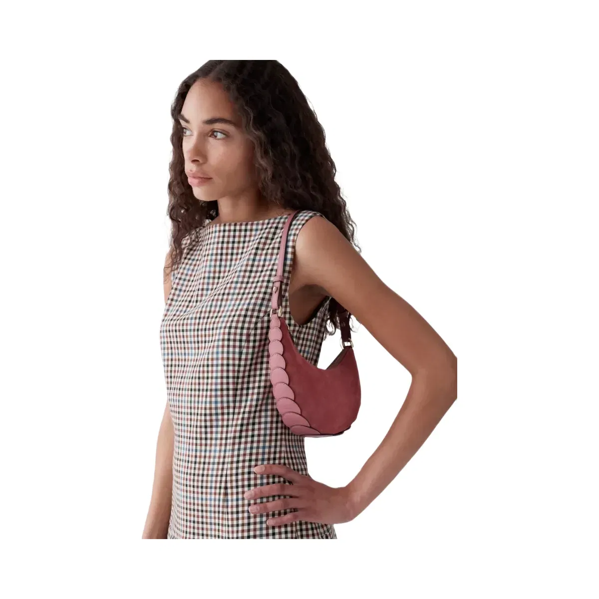 Kate Spade Duo Dot Suede Mini Shoulder Bag Pomegranate
