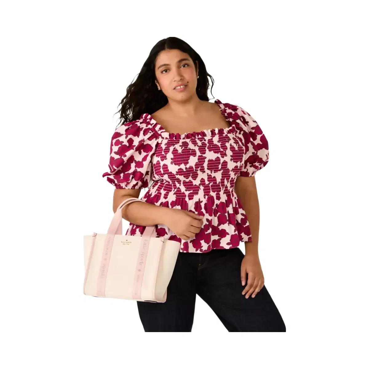 Kate Spade Kip Canvas Small Tote Rose Smoke Multi