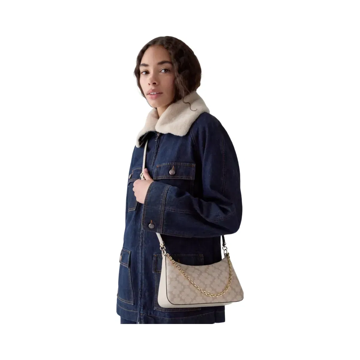 Kate Spade Margot Spade Flower Coated Canvas Shoulder Bag Moondust Multi.