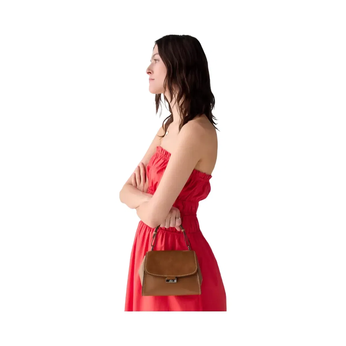 Kate Spade Riley Suede Small Top Handle Bag Warm Gingerbread