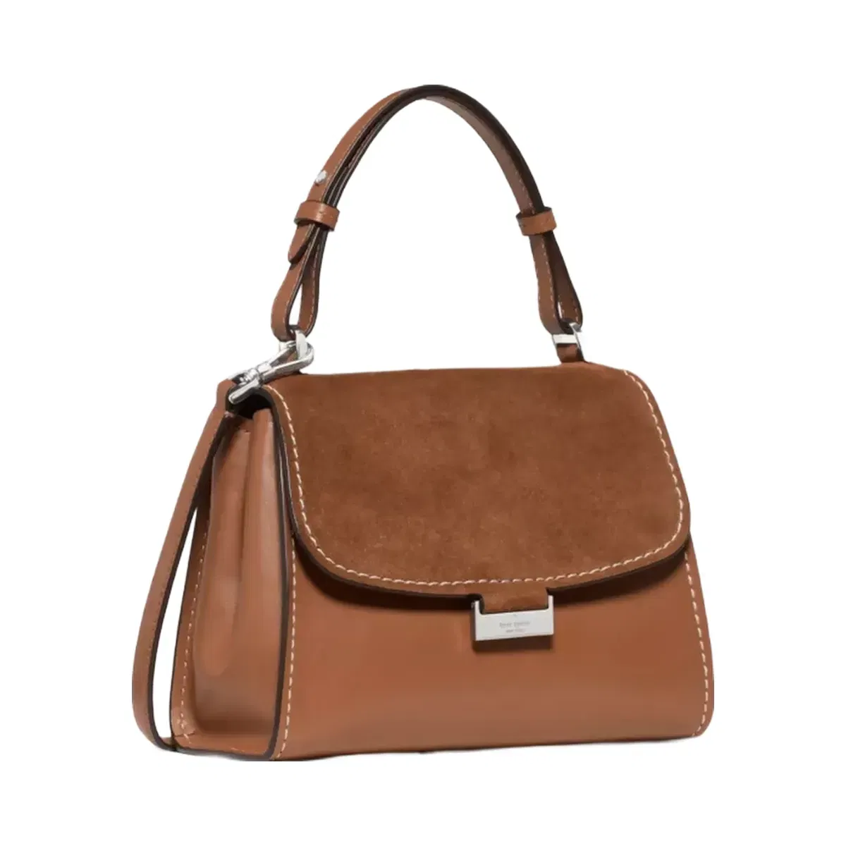 Kate Spade Riley Suede Small Top Handle Bag Warm Gingerbread