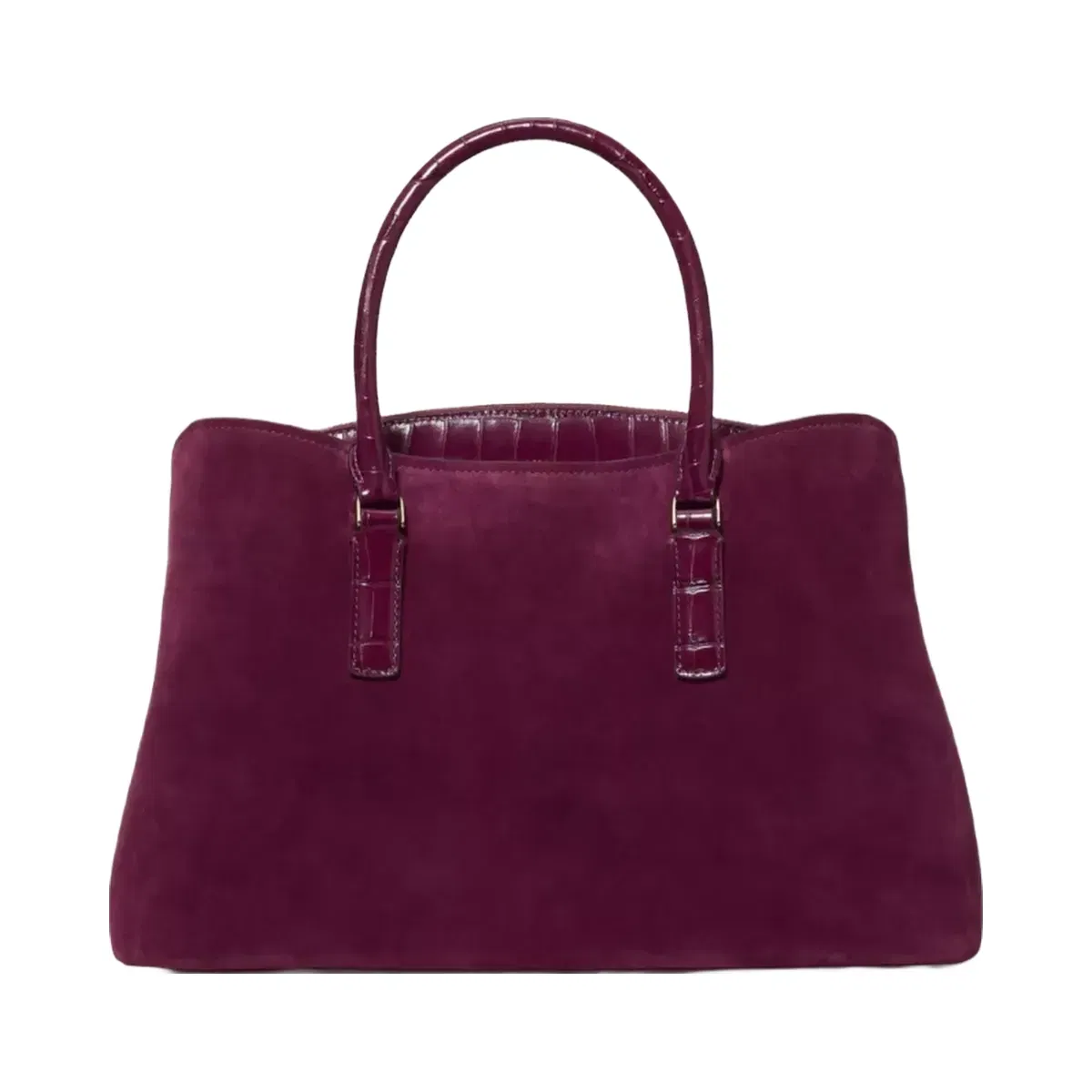 Kate Spade Thompson Street Suede And Croc Embossed Satchel Bag Deep Cherry