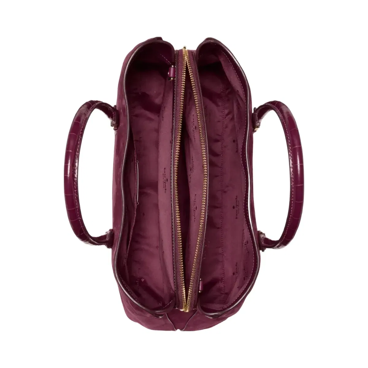 Kate Spade Thompson Street Suede And Croc Embossed Satchel Bag Deep Cherry